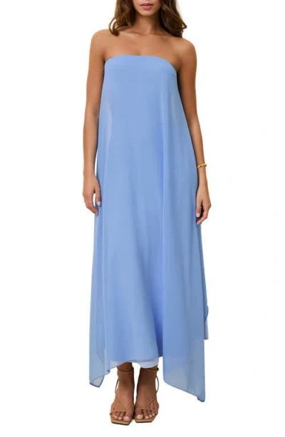 Solid & Striped The Indira Strapless Maxi Dress In Blue