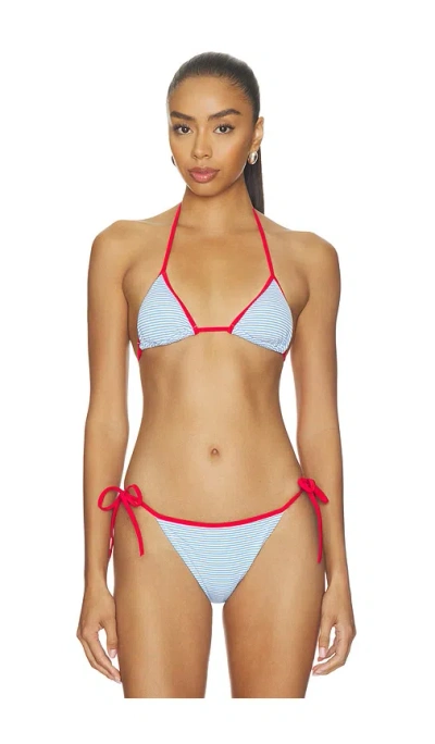 Solid & Striped The Iris Bikini Top In Blue