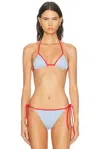 Solid & Striped The Iris Bikini Top In Blue