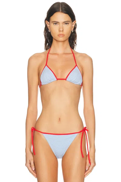 Solid & Striped The Iris Bikini Top In Blue