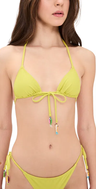 Solid & Striped The Iris Bikini Top Guava In Yellow