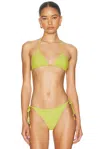 Solid & Striped The Iris Bikini Top In Green