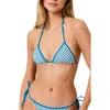 Solid & Striped The Iris Gingham Bikini Top In Blue