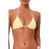 Solid & Striped The Iris Gingham Triangle Bikini Top In Yellow