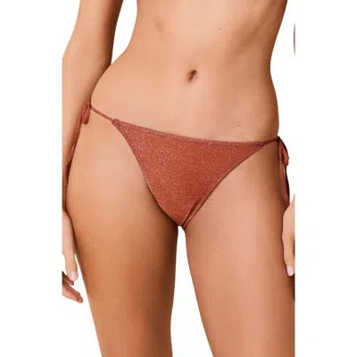 Solid & Striped The Iris Glitter Bikini Bottoms In Brown