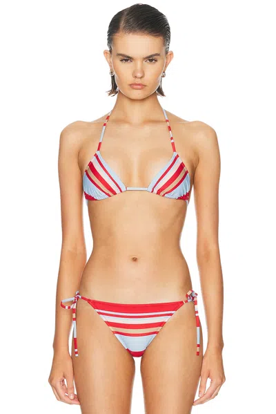 Solid & Striped The Iris Reversible Top In Cranberry Copenhagen Stripe