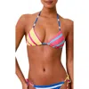 Solid & Striped The Iris Reversible Triangle Bikini Top In Multi