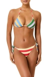 Solid & Striped The Iris Stripe Triangle Bikini Top In Multi