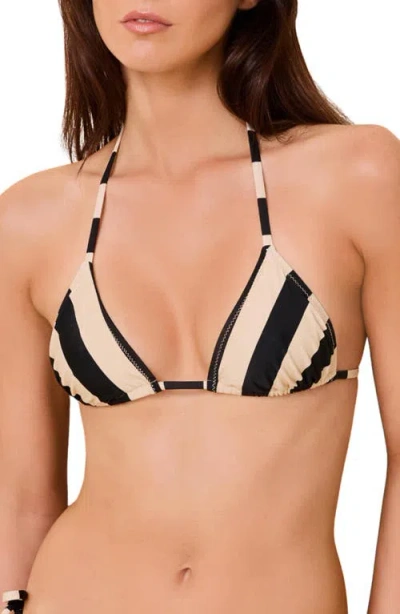 Solid & Striped The Iris Triangle Bikini Top In Black