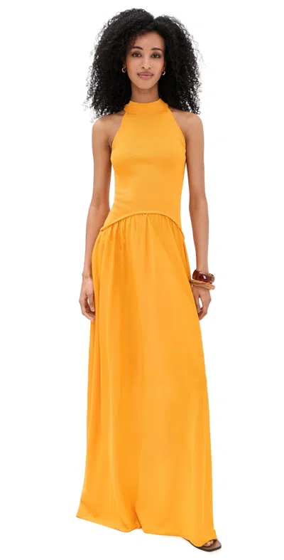 Solid & Striped The Isola Dress Pineapple In Yellow