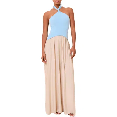 Solid & Striped The Jordan Halter Maxi Dress In Burgundy