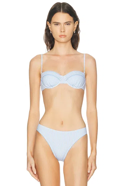 Solid & Striped The Juliette Bikini Top In Blue