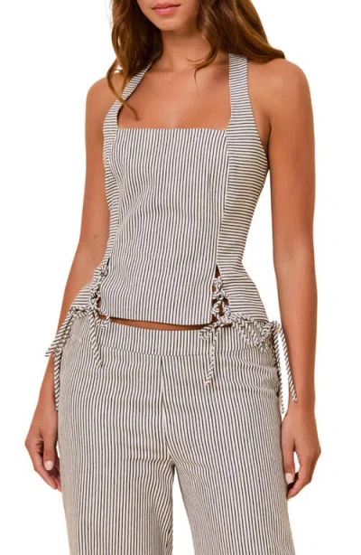 Solid & Striped The Kendall Stripe Halter Top In Animal Print
