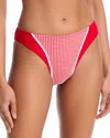 Solid & Striped Liora Print Swim Bottoms In Red