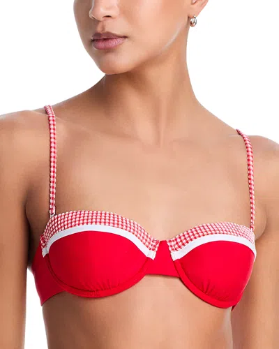 Solid & Striped The Liora Bikini Top In Red