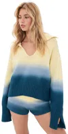 Solid & Striped The Lola Pullover Danish Butter/deep Canal In Danish Butter/deep Canal