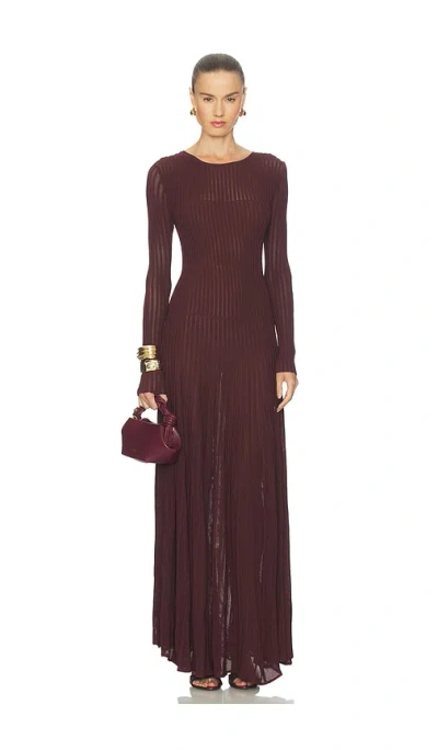 Solid & Striped The Long Sleeve Kaylee Dress In Burgundy