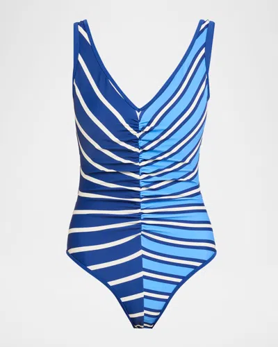 SOLID & STRIPED THE LUCIA STRIPED ONE-PIECE SWIMSUIT