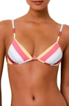 Solid & Striped The Lulu Stripe Triangle Bikini Top In Multi