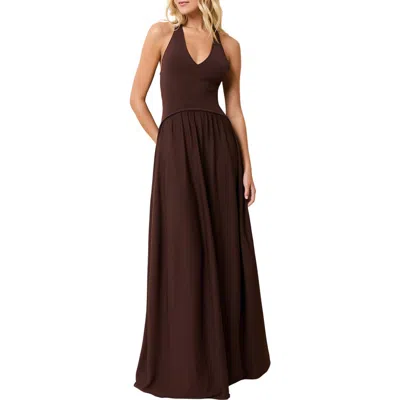 Solid & Striped The Maggie Crossback Maxi Dress In Brown