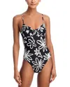 Solid & Striped The Malika Floral Print Swimsuit In Black