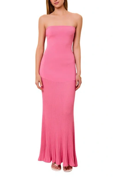 Solid & Striped The Marley Strapless Rib Maxi Dress In Pink