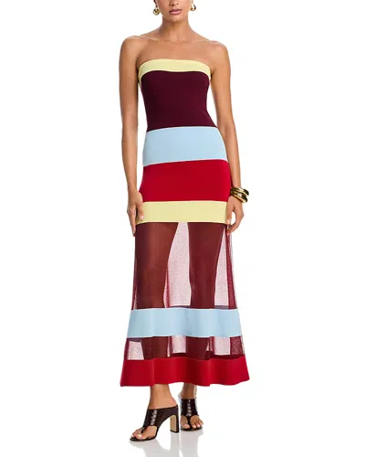 Solid & Striped The Nola Strapless Maxi Dress In Multi
