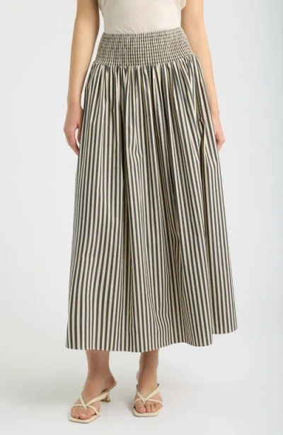 Solid & Striped The Noreen Stripe Smocked Maxi Skirt In Multi