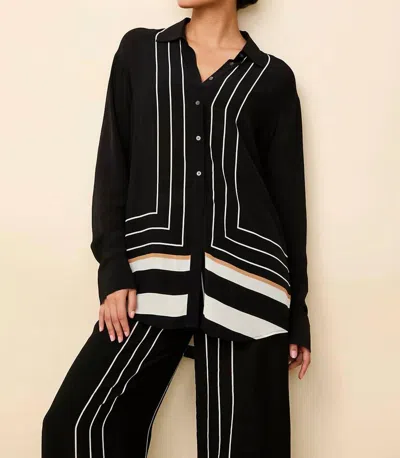 Solid & Striped The Obert Button Down Shirt In Black Border