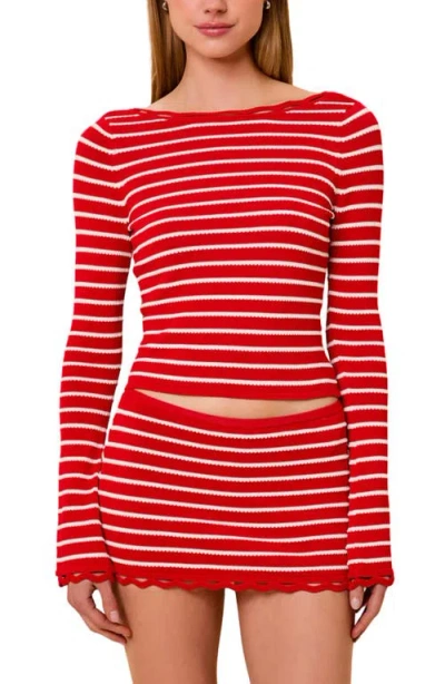 Solid & Striped The Peneope Stripe Top In Red