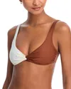 Solid & Striped The Perrie Bikini Top In Brown