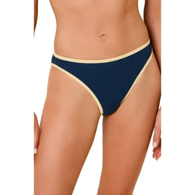 Solid & Striped The Rachel Ribbed Swim Briefs In Blue