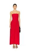 Solid & Striped The Strapless Soglio Dress In Red