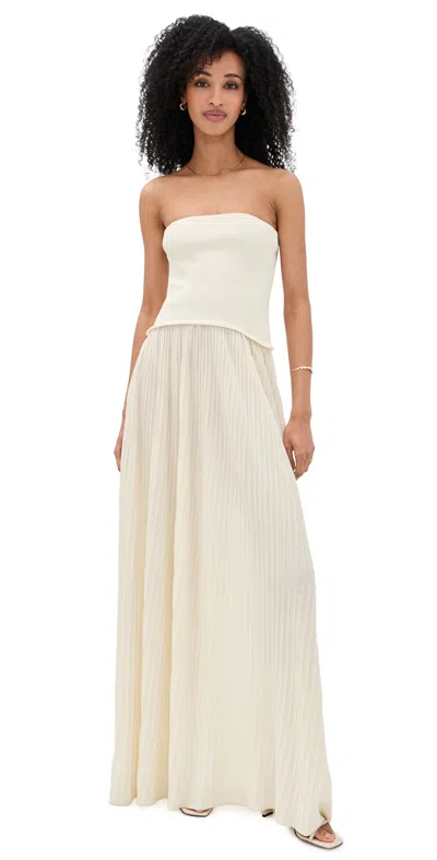 Solid & Striped The Strapless Soglio Dress Brule In White