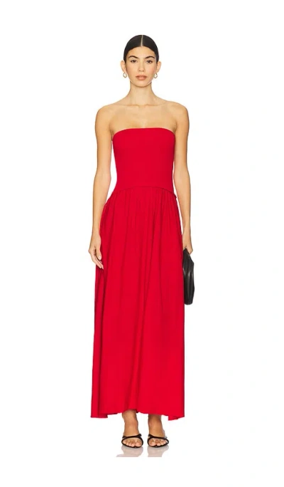 Solid & Striped The Strapless Soglio Dress In Red