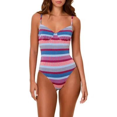 Solid & Striped The Taylor Striped Underwire One-piece Swimsuit In Blue