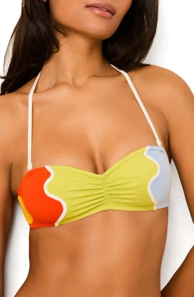 SOLID & STRIPED SOLID & STRIPED THE TEAGAN ABSTRACT PRINT HALTER BIKINI TOP