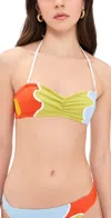 Solid & Striped The Teagan Abstract Print Halter Bikini Top In Multi