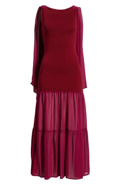Solid & Striped The Verity Drape Midi Dress In Red