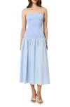 Solid & Striped The Vida Smocked Sleeveless Maxi Dress In Blue