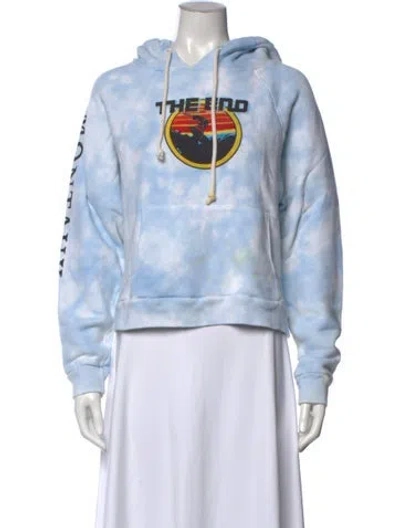 Pre-owned Solid & Striped Tie-dye Print Crew Neck Sweater In Blue