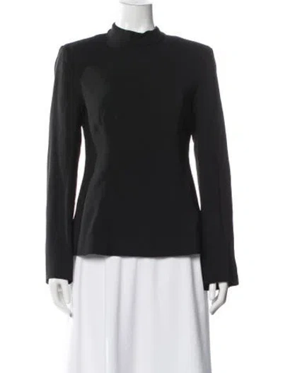 Pre-owned Solid & Striped Top In Black