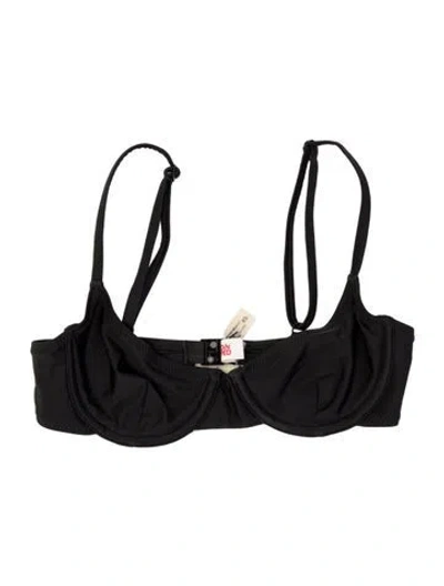 Pre-owned Solid & Striped Top In Black