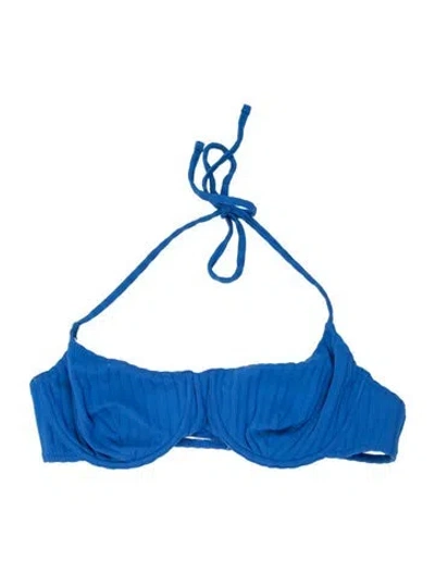Pre-owned Solid & Striped Top In Blue