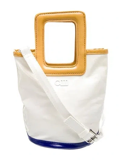 Pre-owned Solid & Striped Top Handle Bag In Neutral