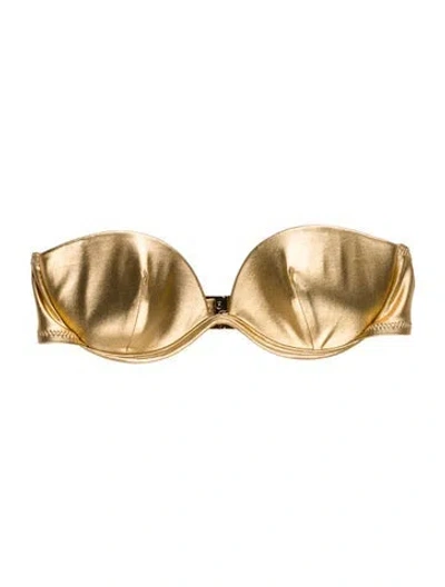 Pre-owned Solid & Striped Top W/ Tags In Gold