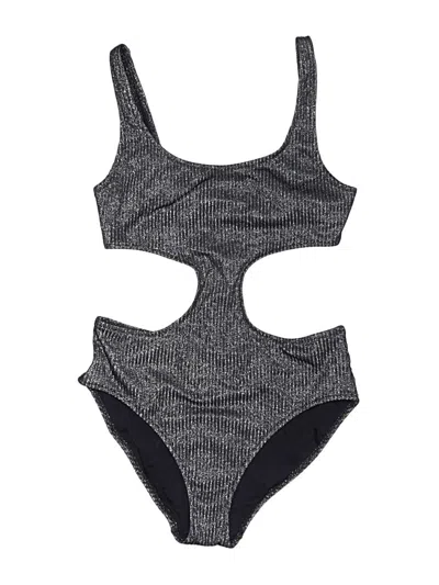 Pre-owned Solid & Striped Two Piece Swimsuit In Gray