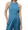 Solid & Striped Varena Ribbed Viscose Tank Top In French Blue In Blue