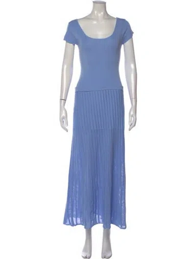 Pre-owned Solid & Striped V-neck Long Dress In Blue
