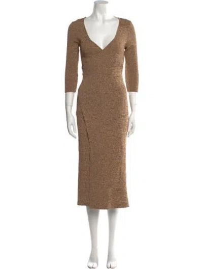 Pre-owned Solid & Striped V-neck Long Dress In Neutral